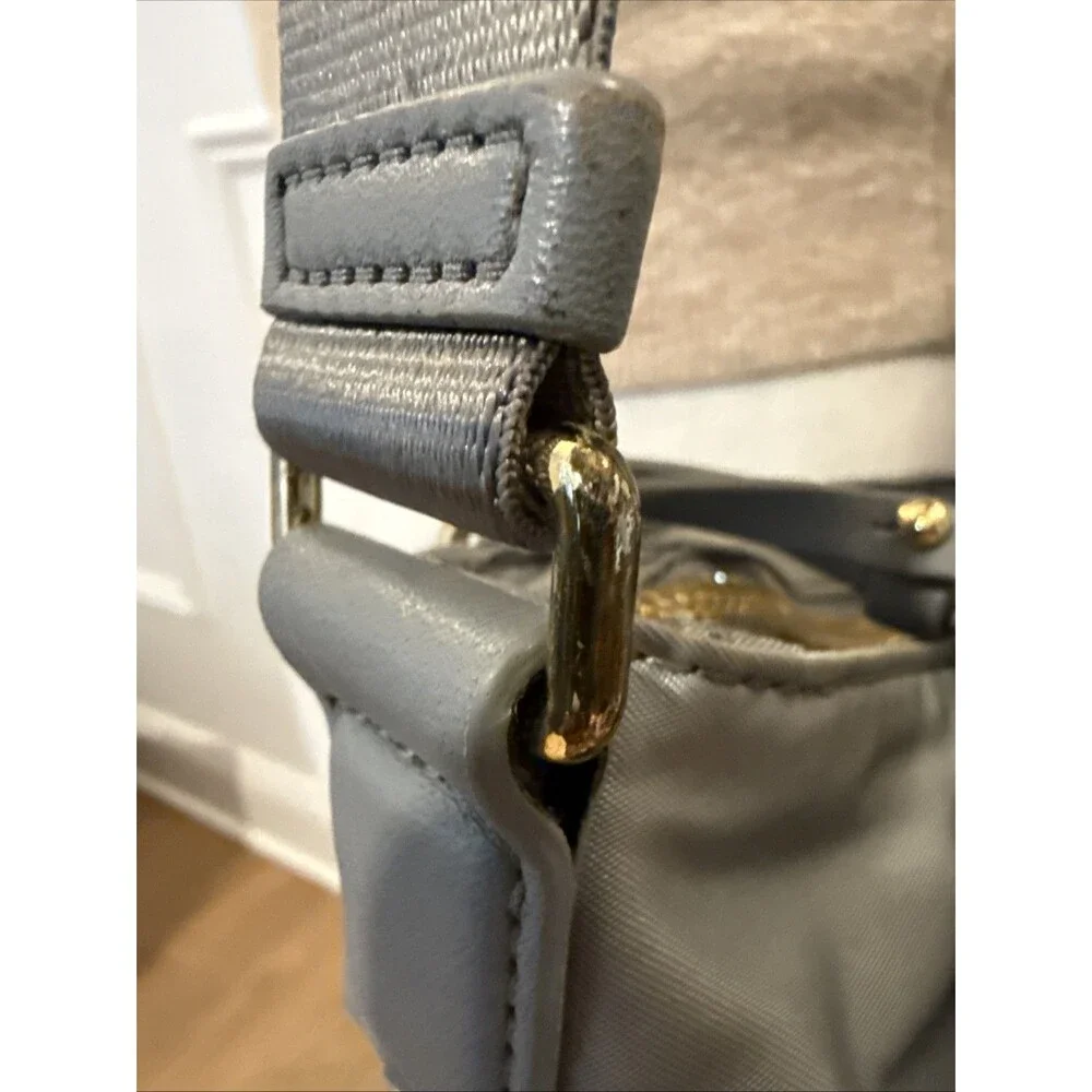 TUMI Voyageur Crossbody Bag Gray Nylon Lightweight Travel Everyday Shoulder